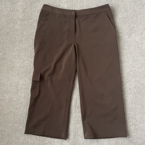 Chico's Pants Womens 1.5 (Size 10) Brown Crop Cargo Stretch Additions Casual - Picture 1 of 11